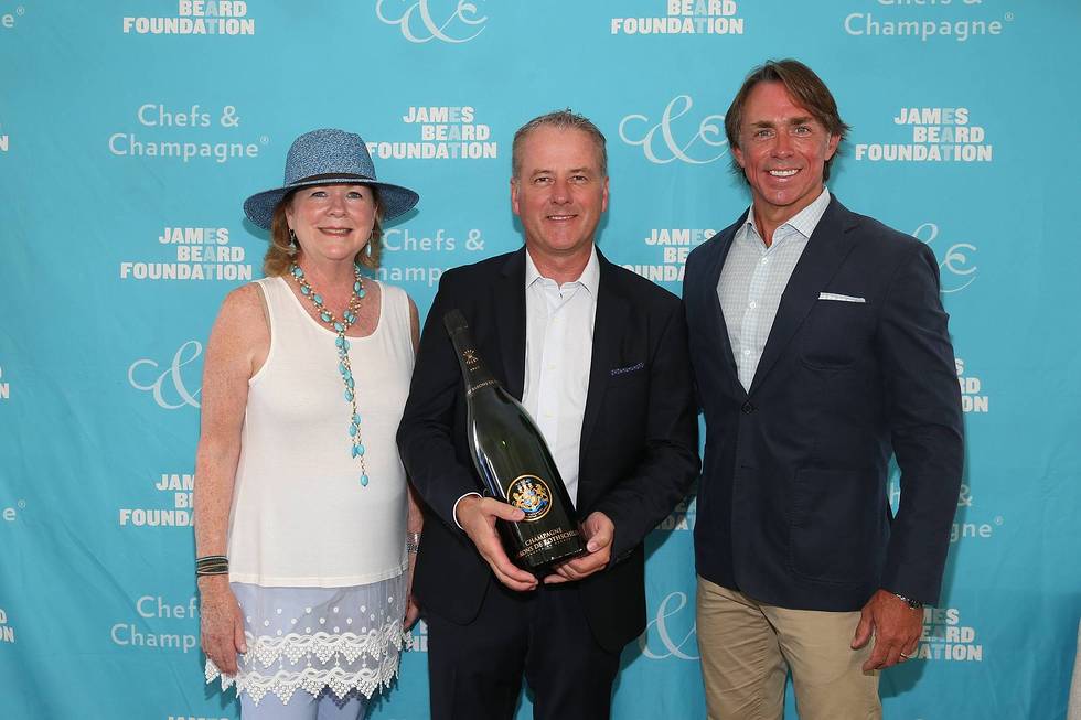 JBF President Susan Ungaro with Frédéric Mairesse, Managing Director of Champagne Barons de Rothschild, and honoree John Besh.